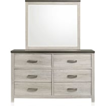 ryland bedroom two tone dresser and mirror   