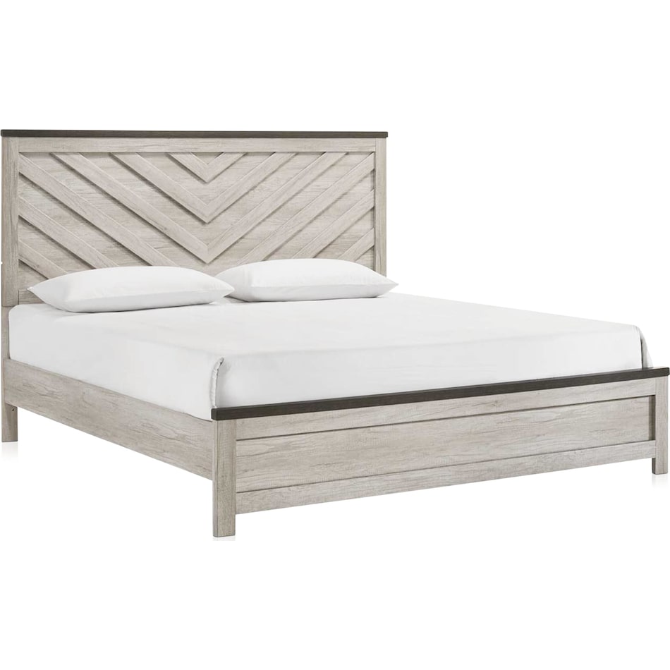 ryland bedroom two tone king bed   