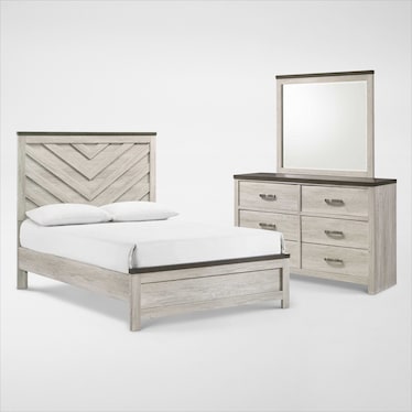 Ryland 5-Piece Youth Panel Bedroom Set with Dresser and Mirror