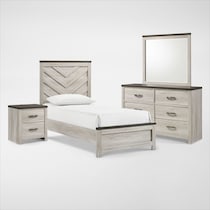 ryland youth bedroom two tone  pc twin bedroom   