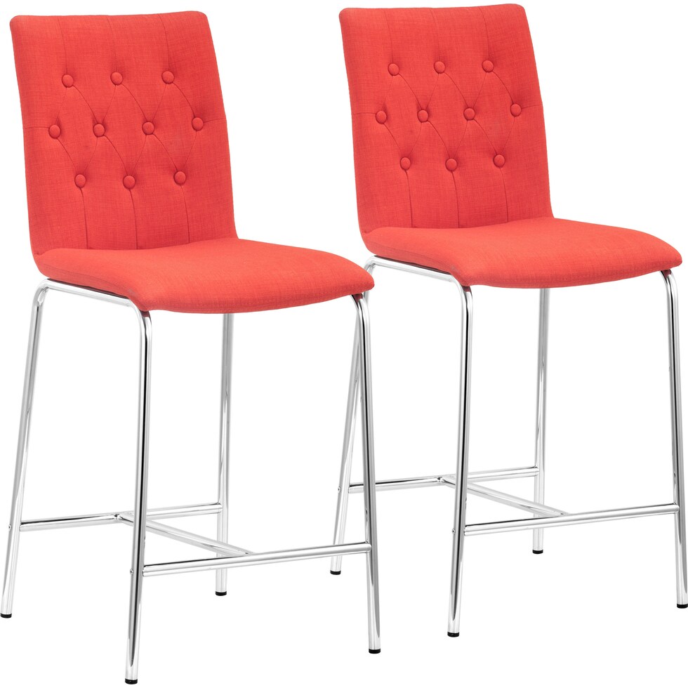 saber orange counter height stool   