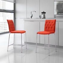 saber orange counter height stool   