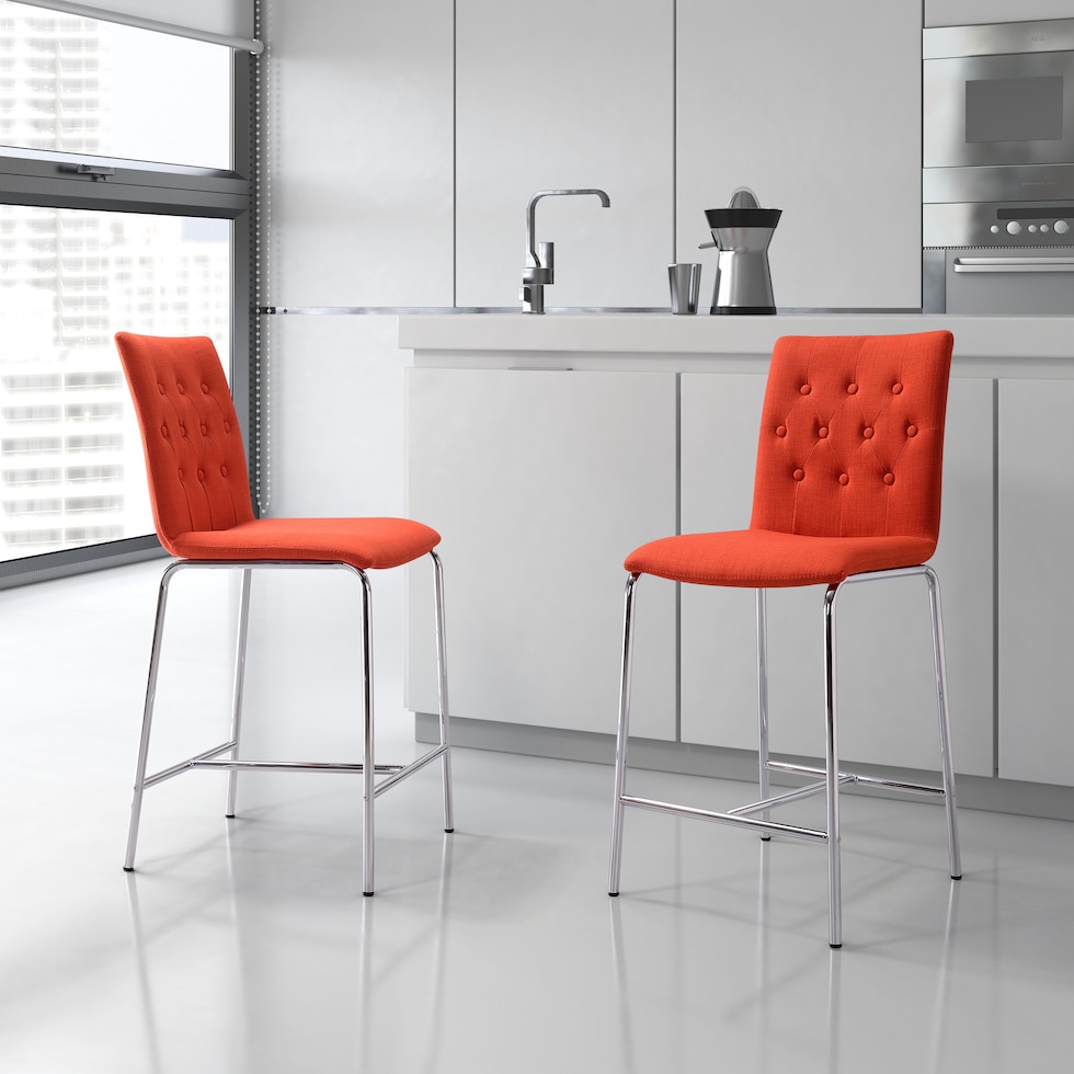 saber orange counter height stool   