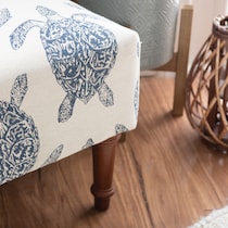 sabine blue and white accent chair   