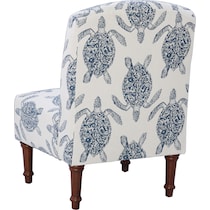 sabine blue and white accent chair   