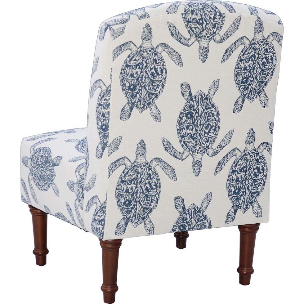 sabine blue and white accent chair   