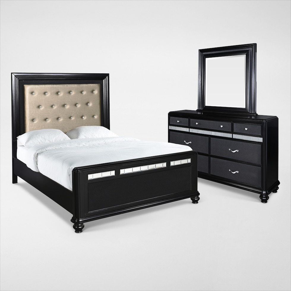 sabrina black  pc queen bedroom   
