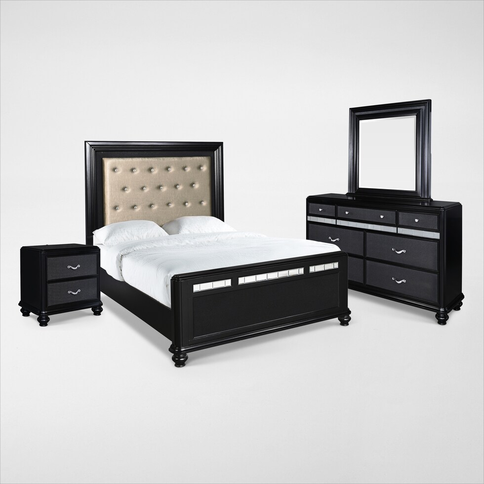 sabrina black  pc queen bedroom   