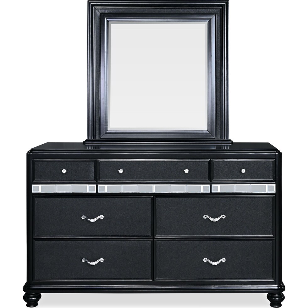sabrina black dresser & mirror   