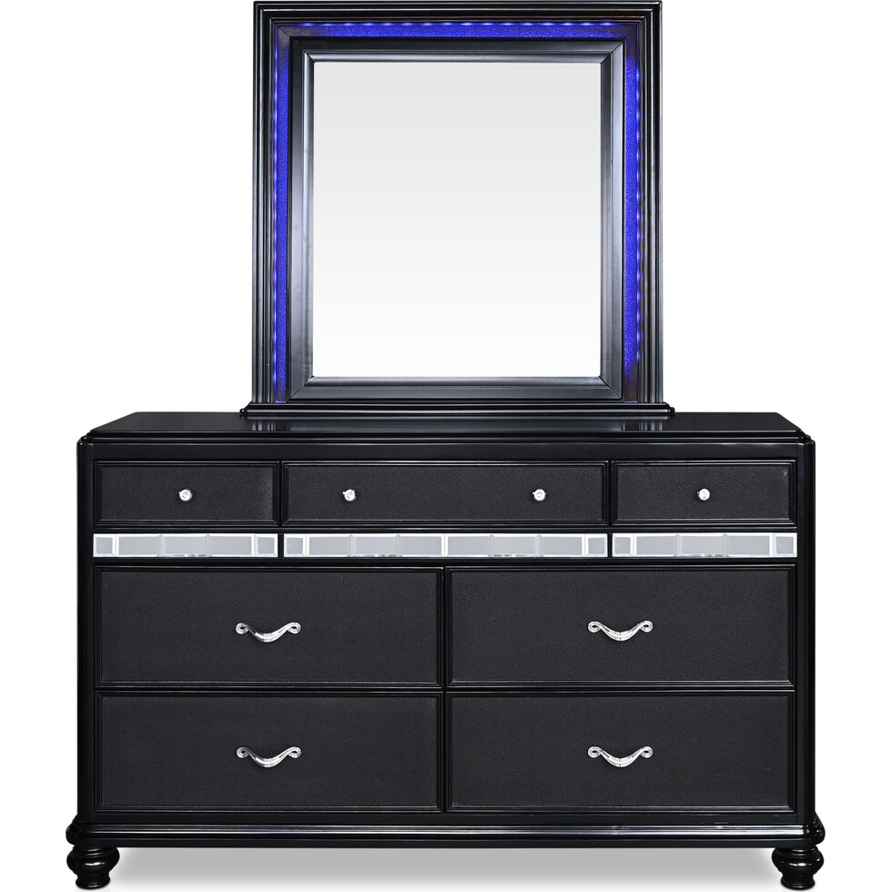 sabrina black dresser & mirror   