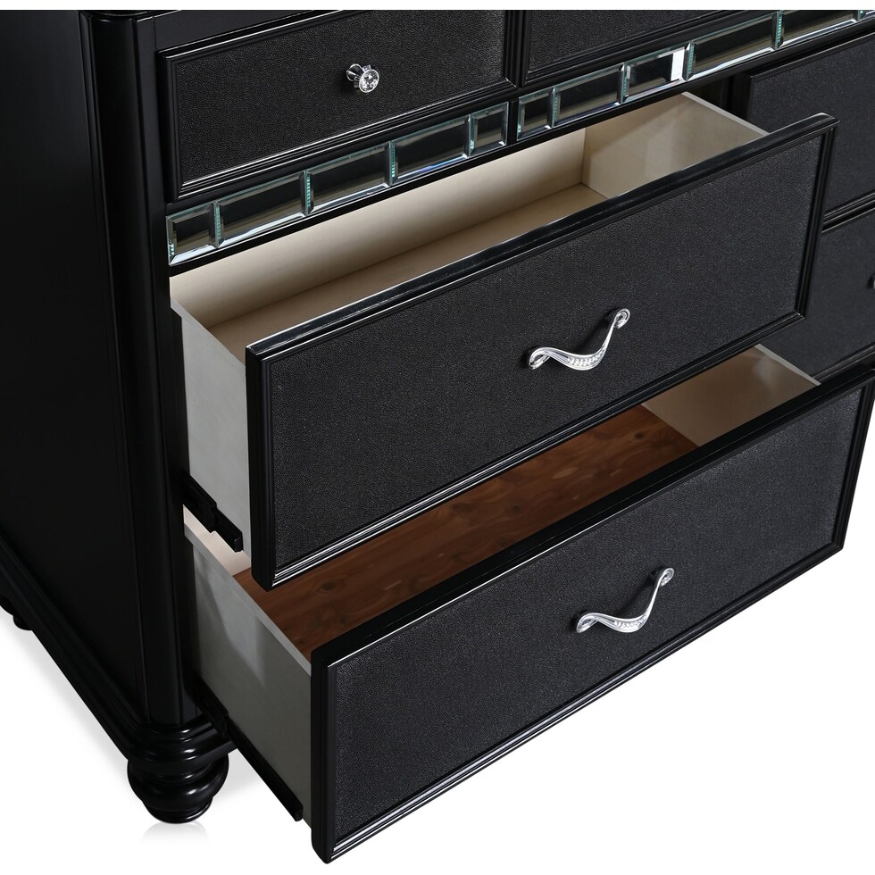 sabrina black dresser & mirror   