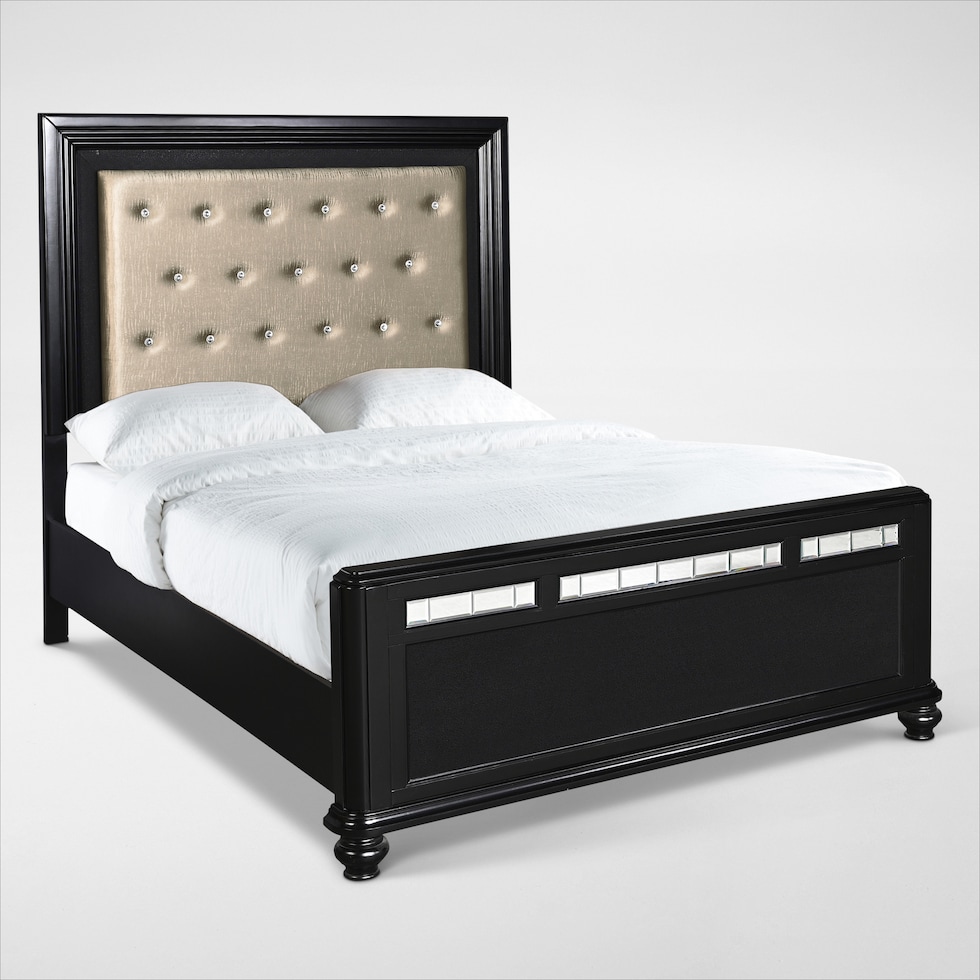 sabrina black queen bed   