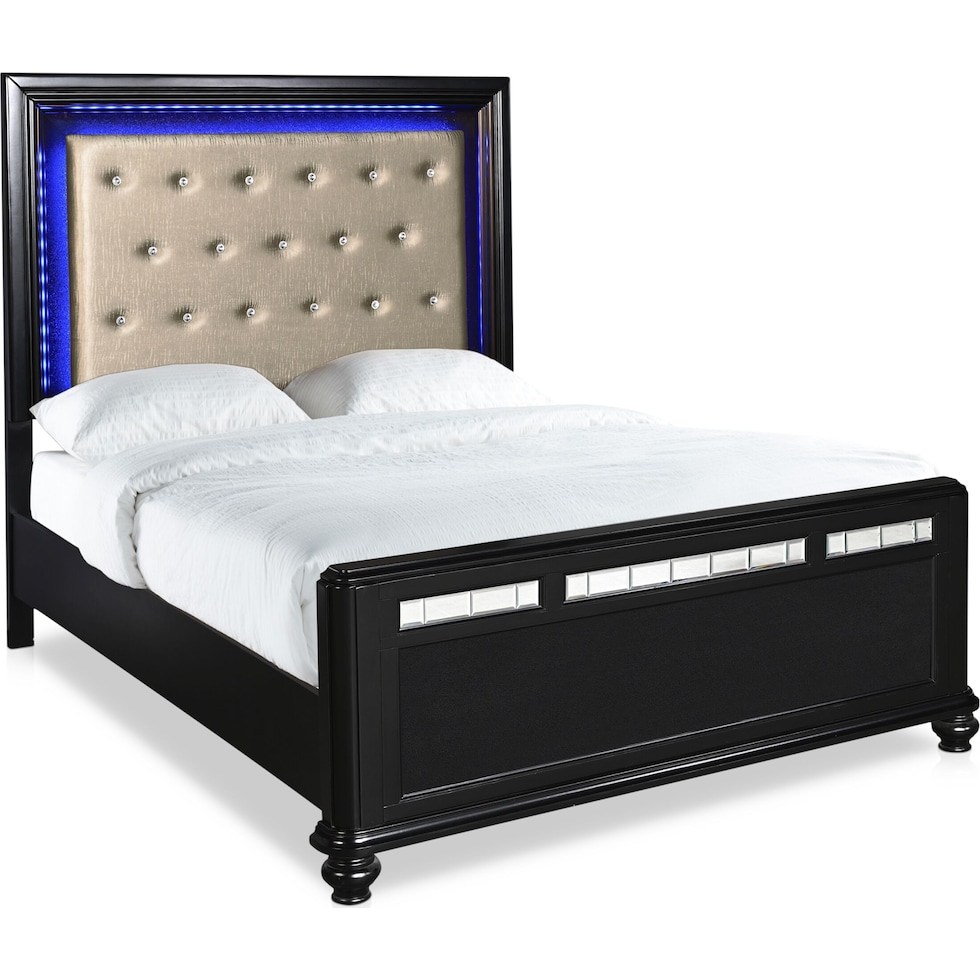 sabrina black queen bed   