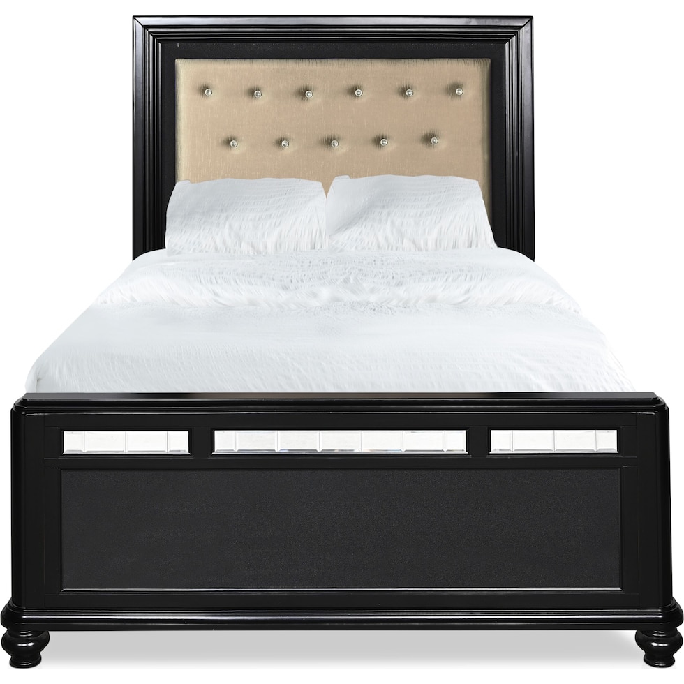 sabrina black queen bed   