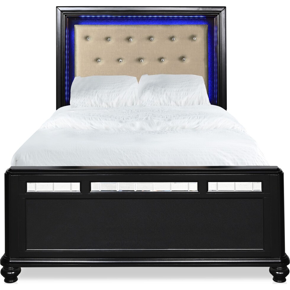 sabrina black queen bed   