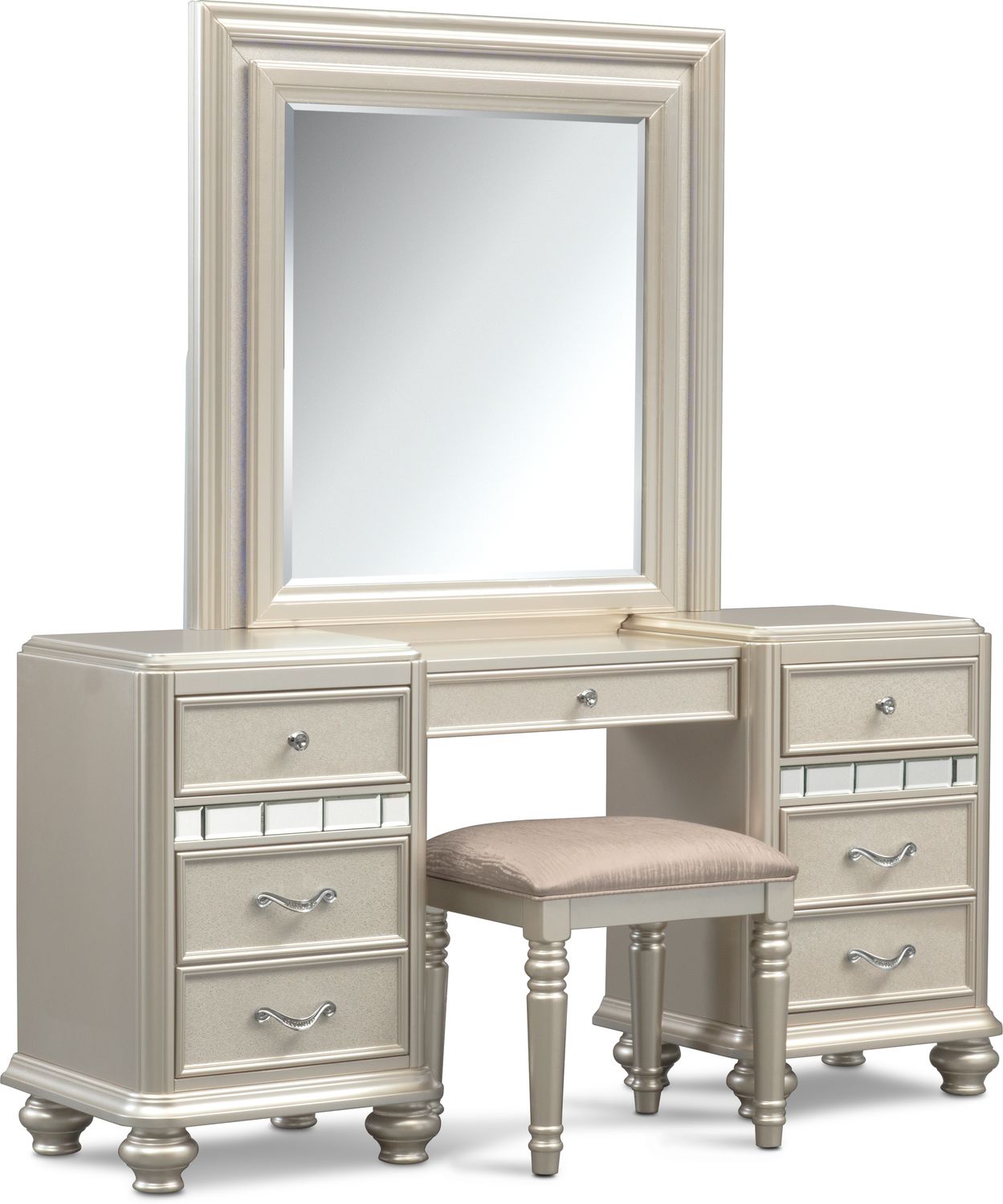 Sabrina Vanity Mirror And Bench, Vanity Mirror Furniture City