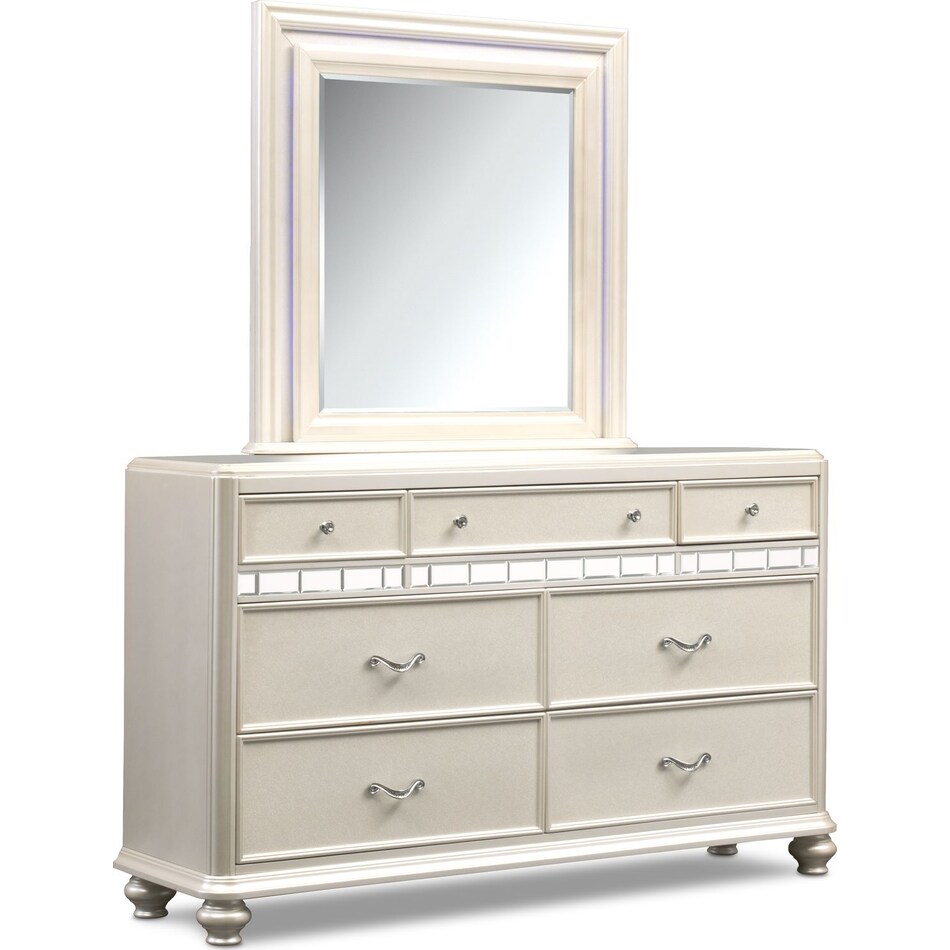 sabrina pearl dresser & mirror   