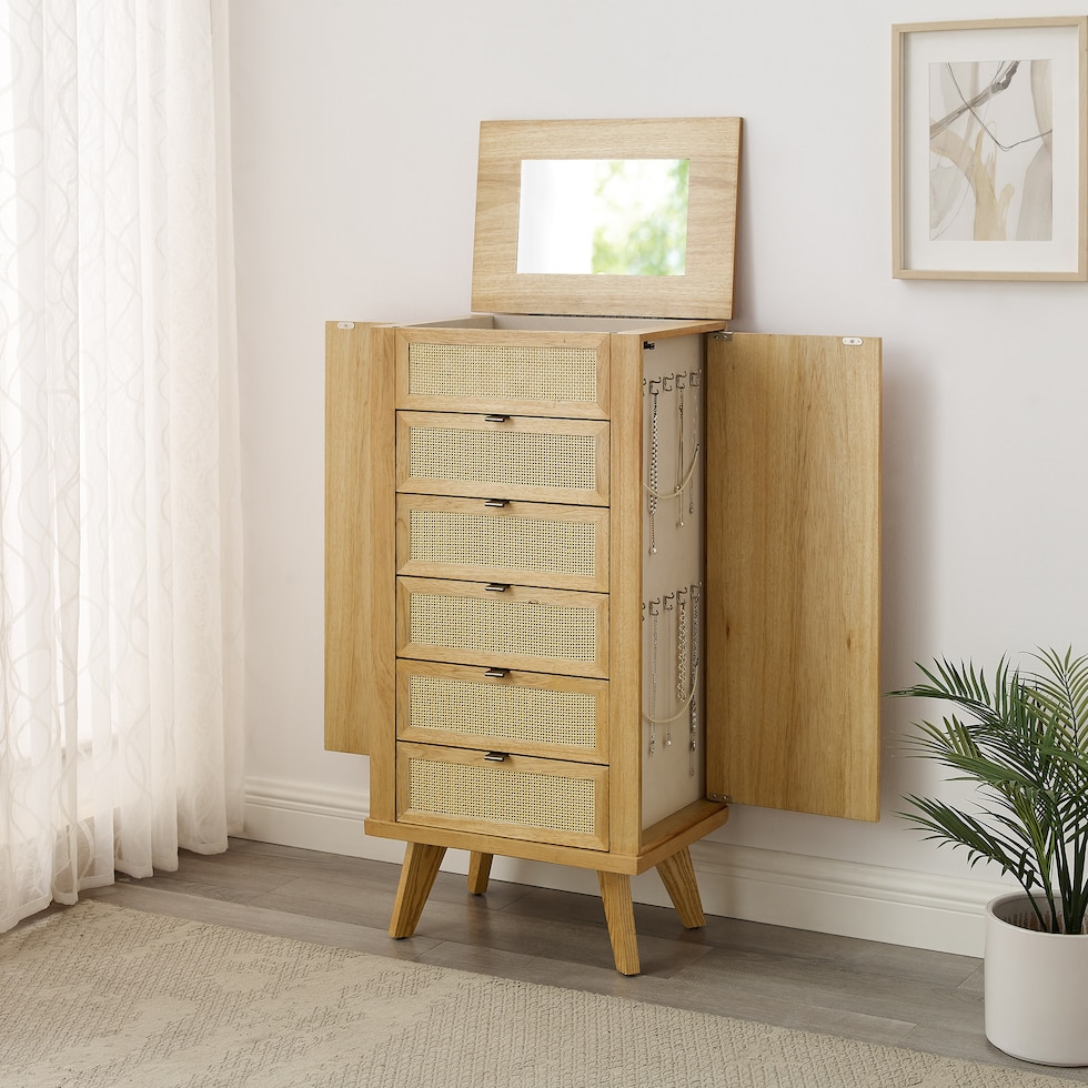 safiya light natural armoire   