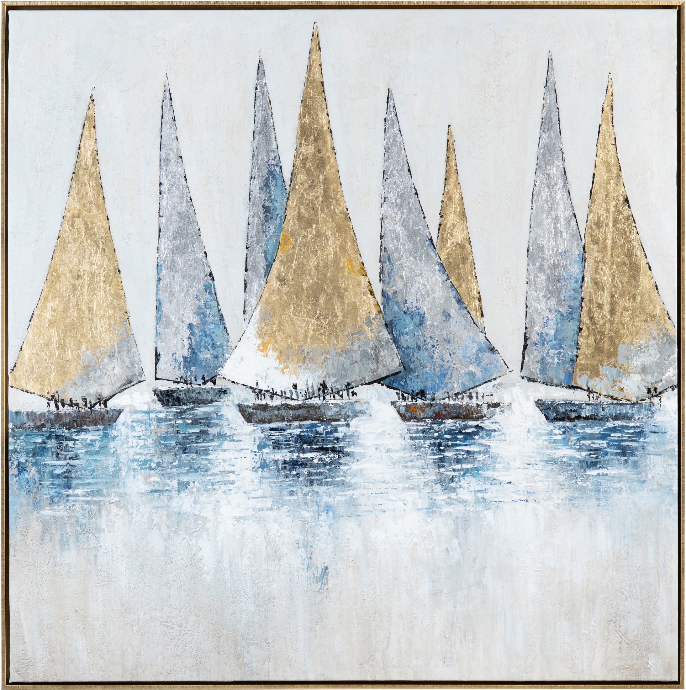 Sailboats 52 X 52 Wall Art Value City Furniture   Sailboats Blue Wall Art 2945169 1762596 