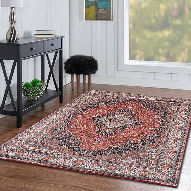 Salado 5 X 7 Area Rug - Red/Ivory | Value City Furniture