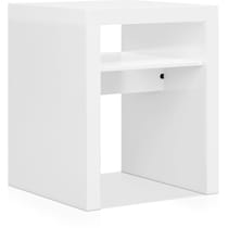 saldana white end table   