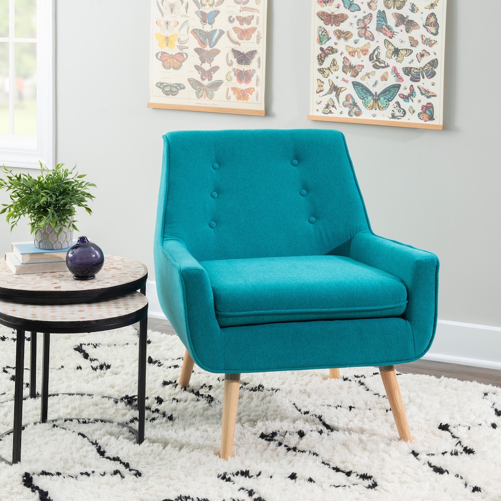 salem blue accent chair   