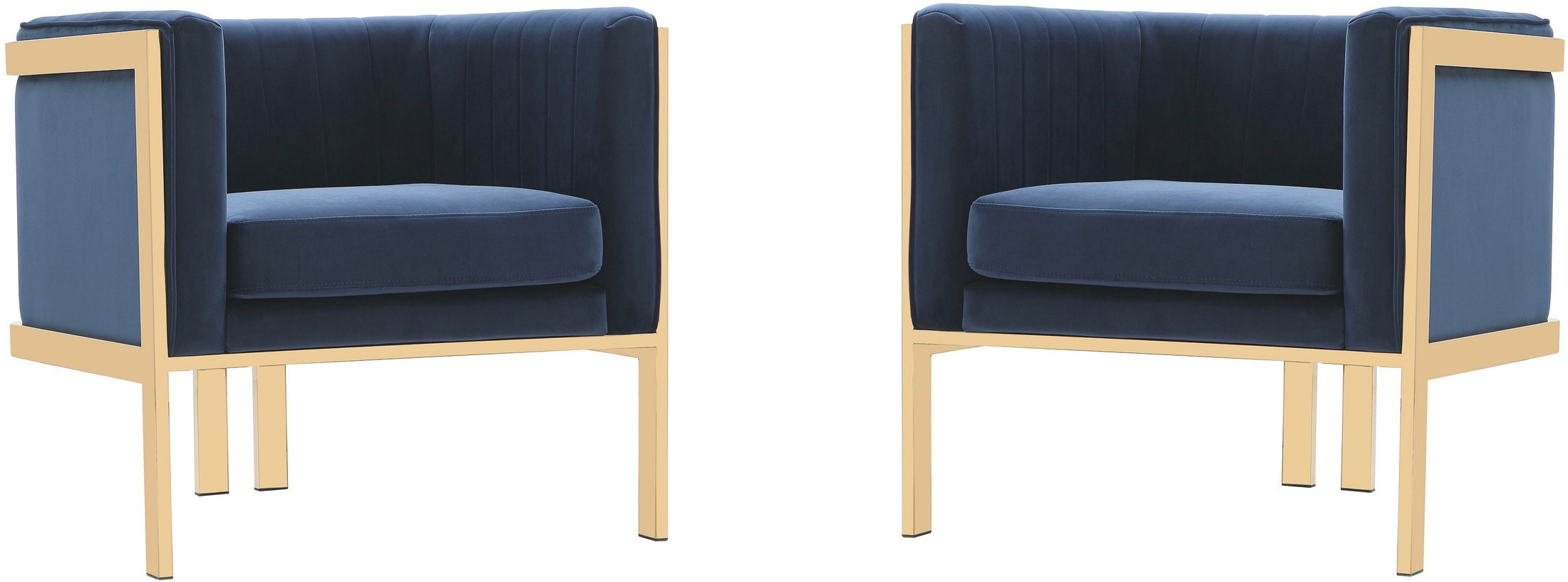 Set of 2 blue accent online chairs