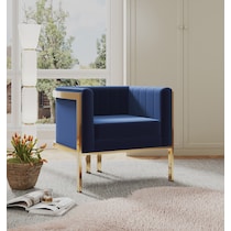 salma blue accent chair   