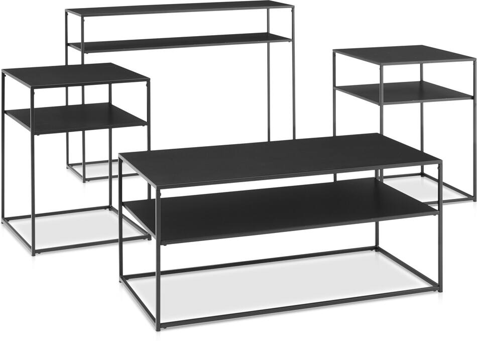 Samar 4Piece Table Set with Coffee Table, Console Table and 2 End