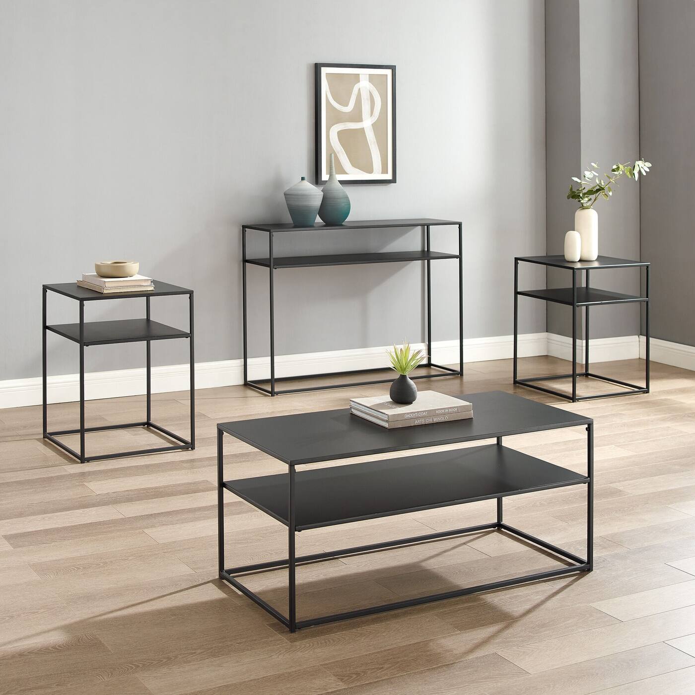 samar black  pc occasional tables   