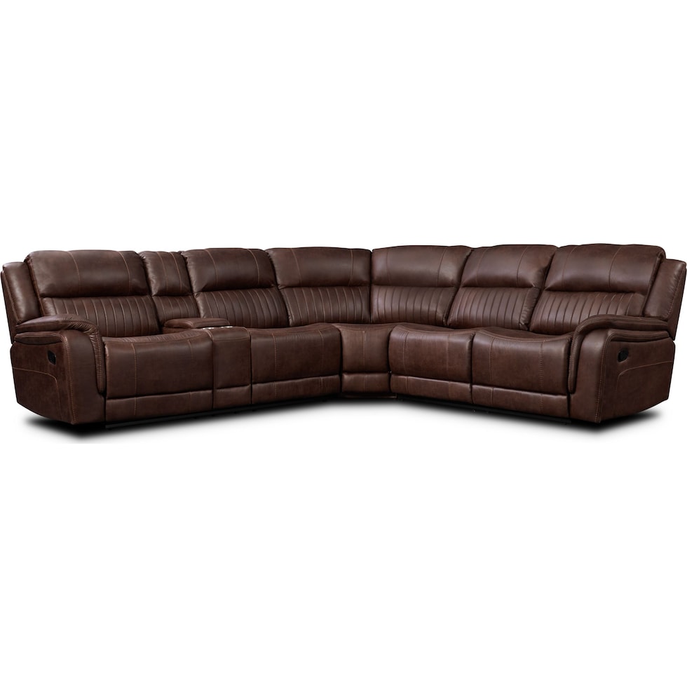 samson dark brown  pc sectional   