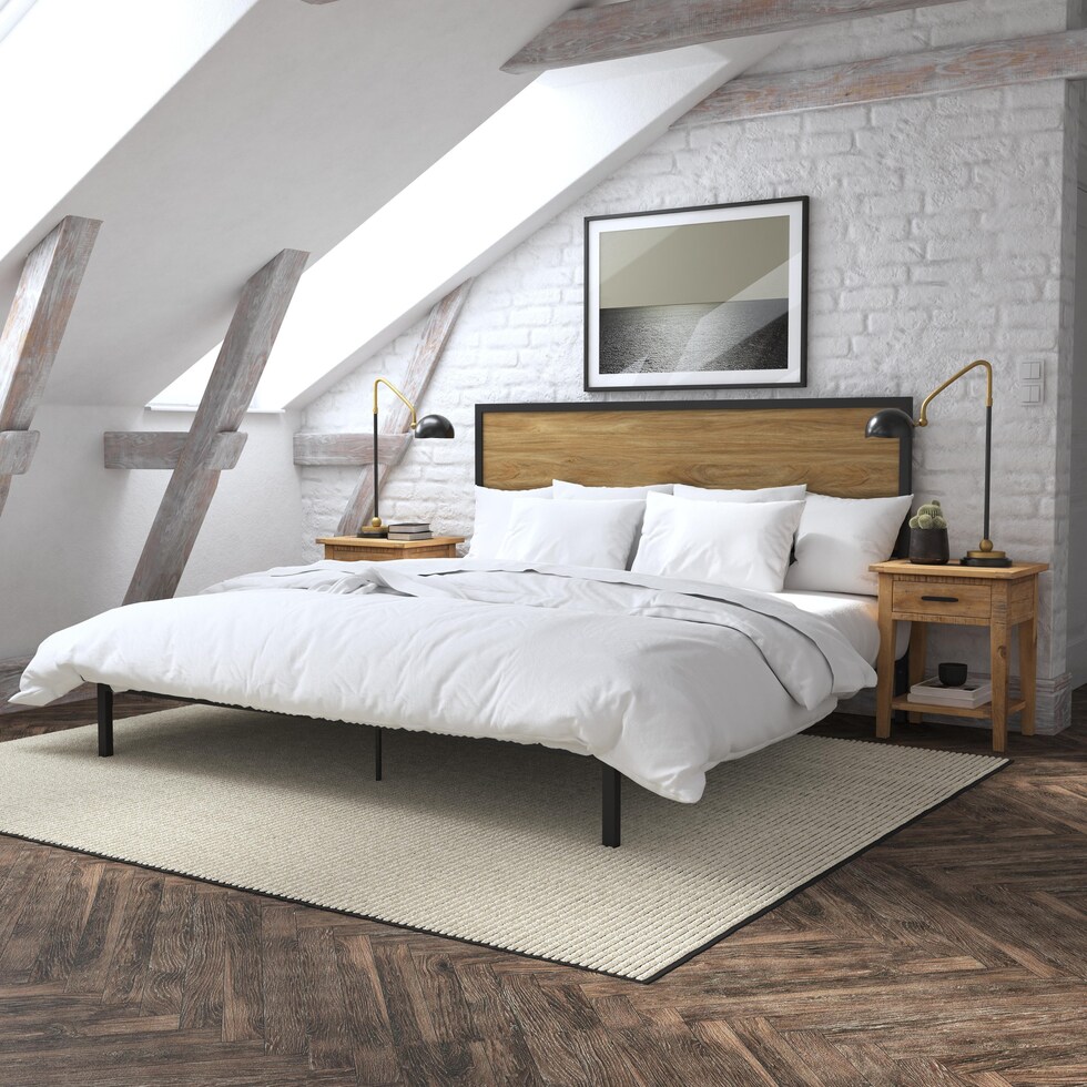 san francisco light brown queen bed   