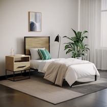 san francisco light brown twin bed   