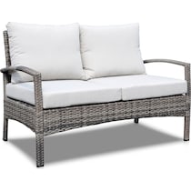 sand point white outdoor loveseat set   