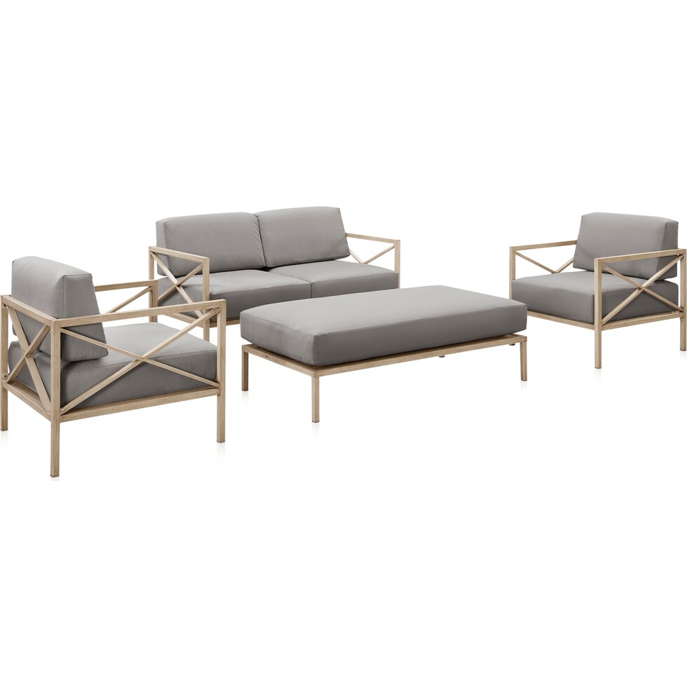 sandbar gray outdoor loveseat set   