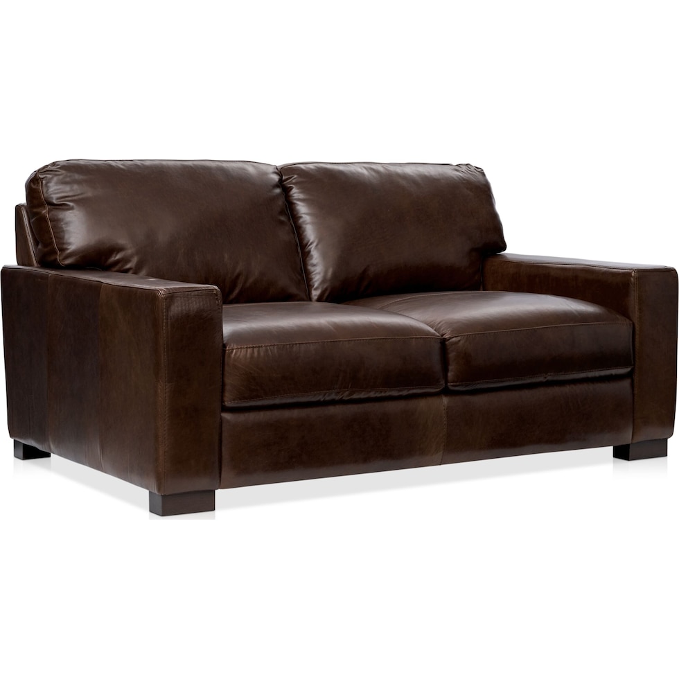 sanderson dark brown loveseat   