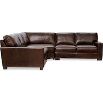 sanderson dark brown sectional   