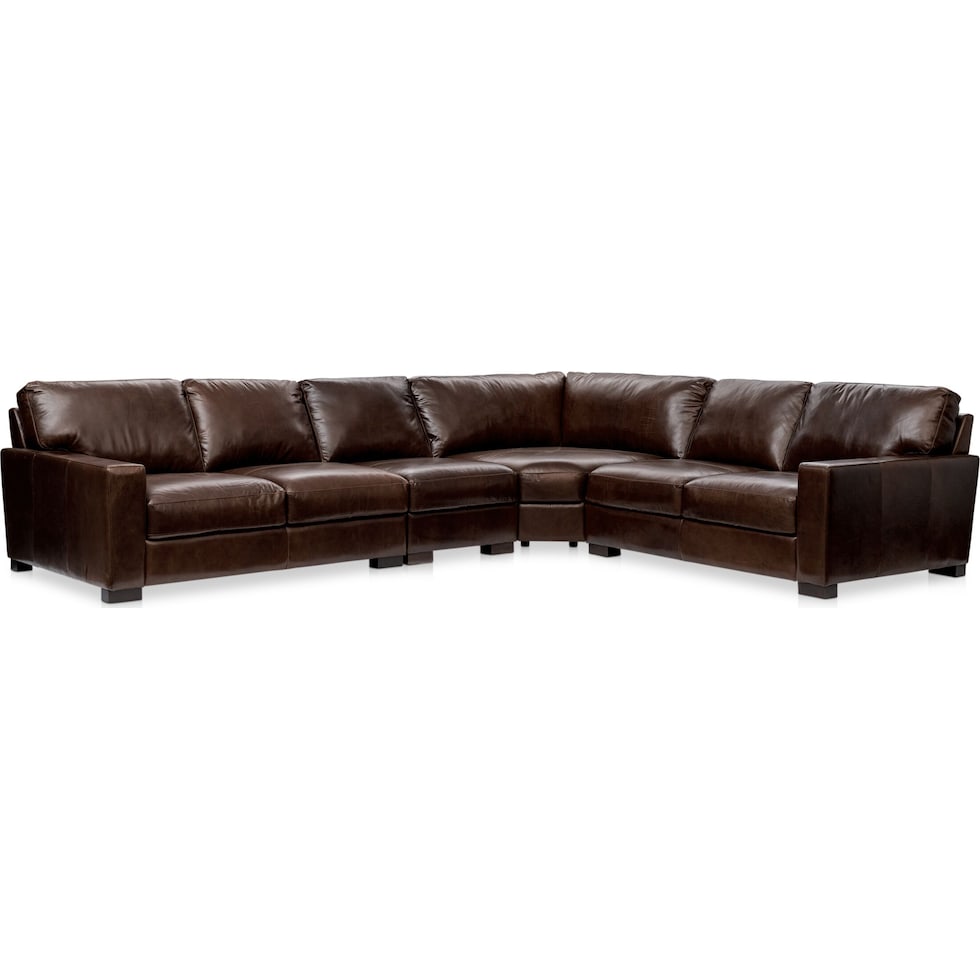 sanderson dark brown sectional   