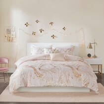 sansa pink full queen bedding set   