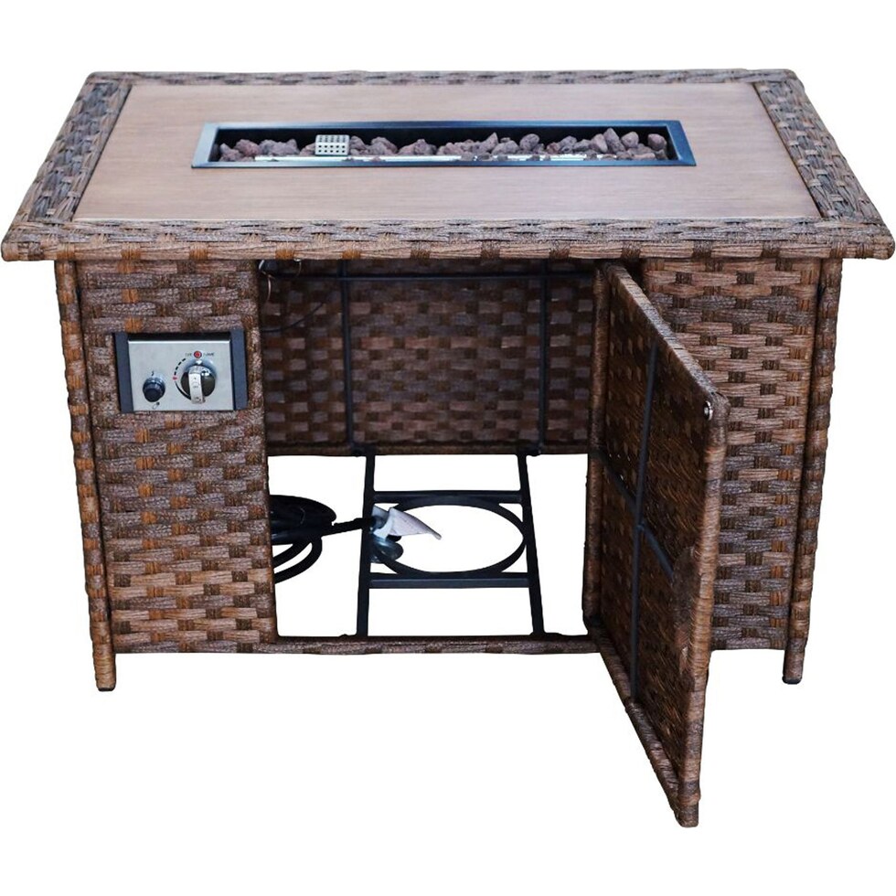 santa cruz dark brown fire pit   