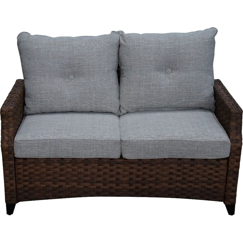 santa cruz dark brown outdoor loveseat set   