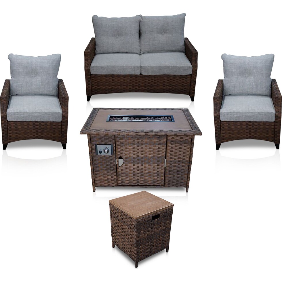 santa cruz dark brown outdoor loveseat set   