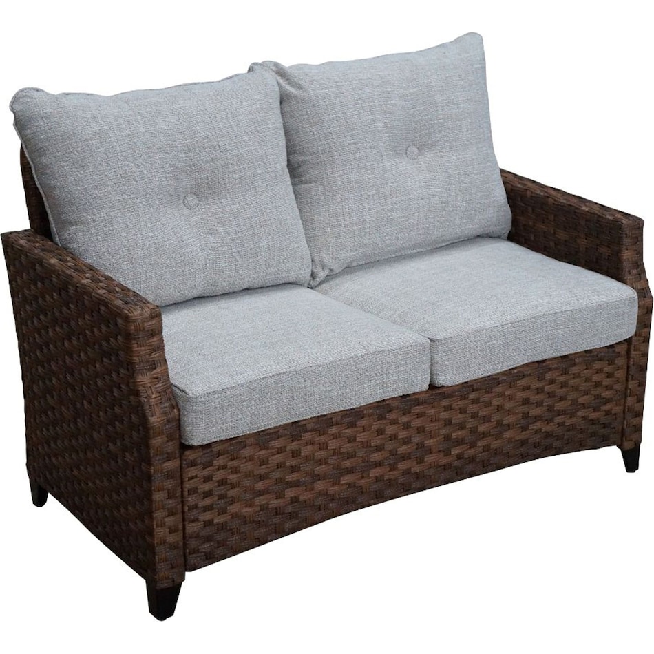 santa cruz dark brown outdoor loveseat set   