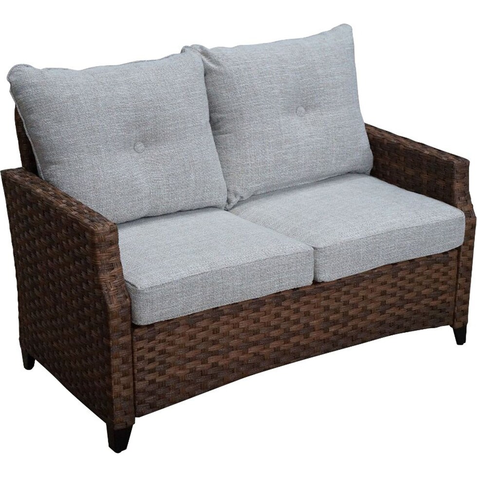 santa cruz dark brown outdoor loveseat set   