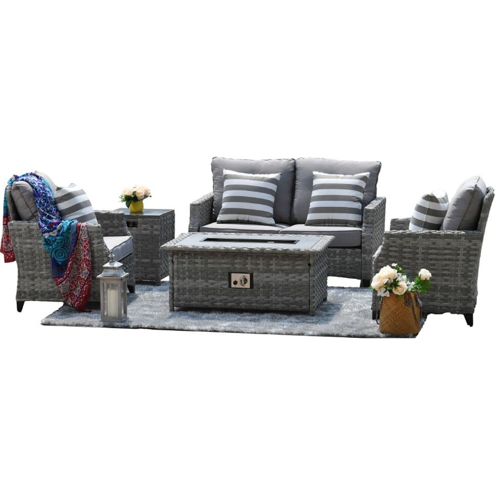 santa cruz gray outdoor loveseat set   