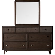 santa monica bedroom dark brown dresser and mirror   