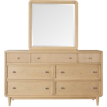 santa monica bedroom light brown dresser and mirror   