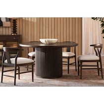 santa monica dining dark brown  pc dining room   