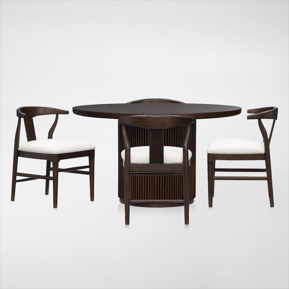 santa monica dining dark brown  pc dining room web   