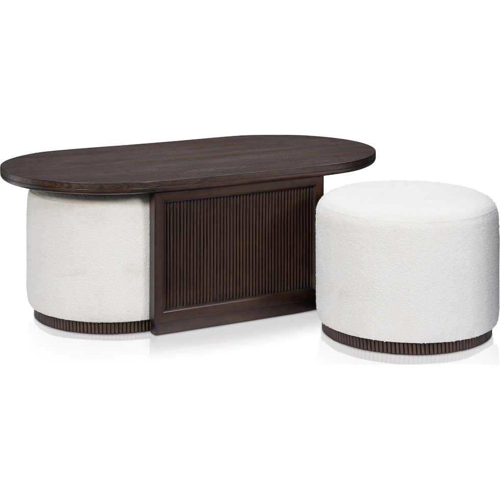 santa monica occasional dark brown nesting coffee table   